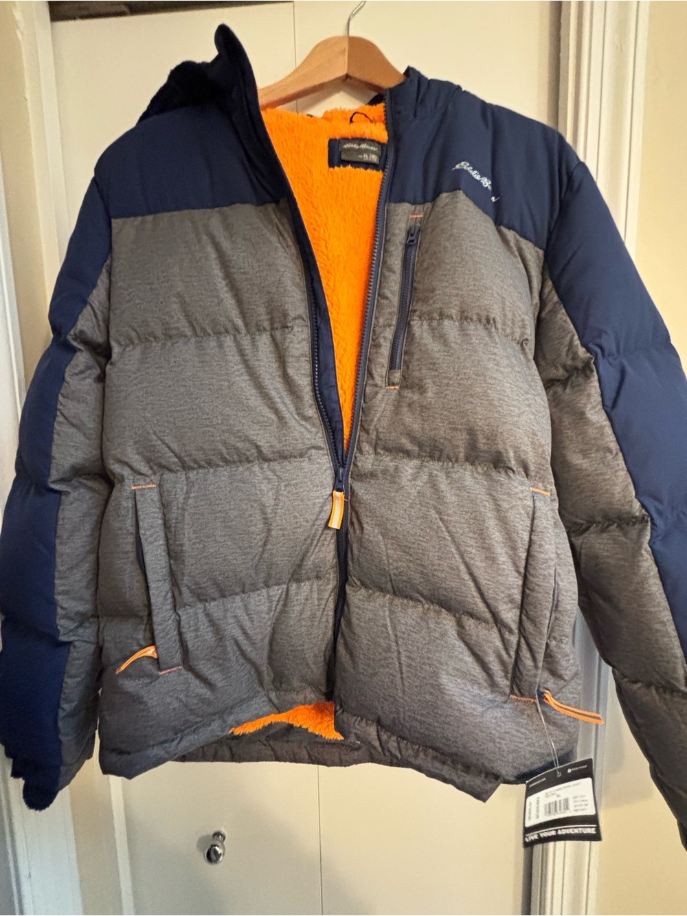 NWT Eddie Bauer Classic Down Jacket with Sherpa Lining Boys XL (16)